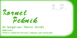 kornel peknik business card