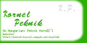 kornel peknik business card